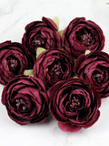 Camellia Burgundy Flowers Head 10-100Pack Artificial 2Inch Silk Rose Flowers Heads for Wedding Decor Baby Showers DIY Crafts silk flower