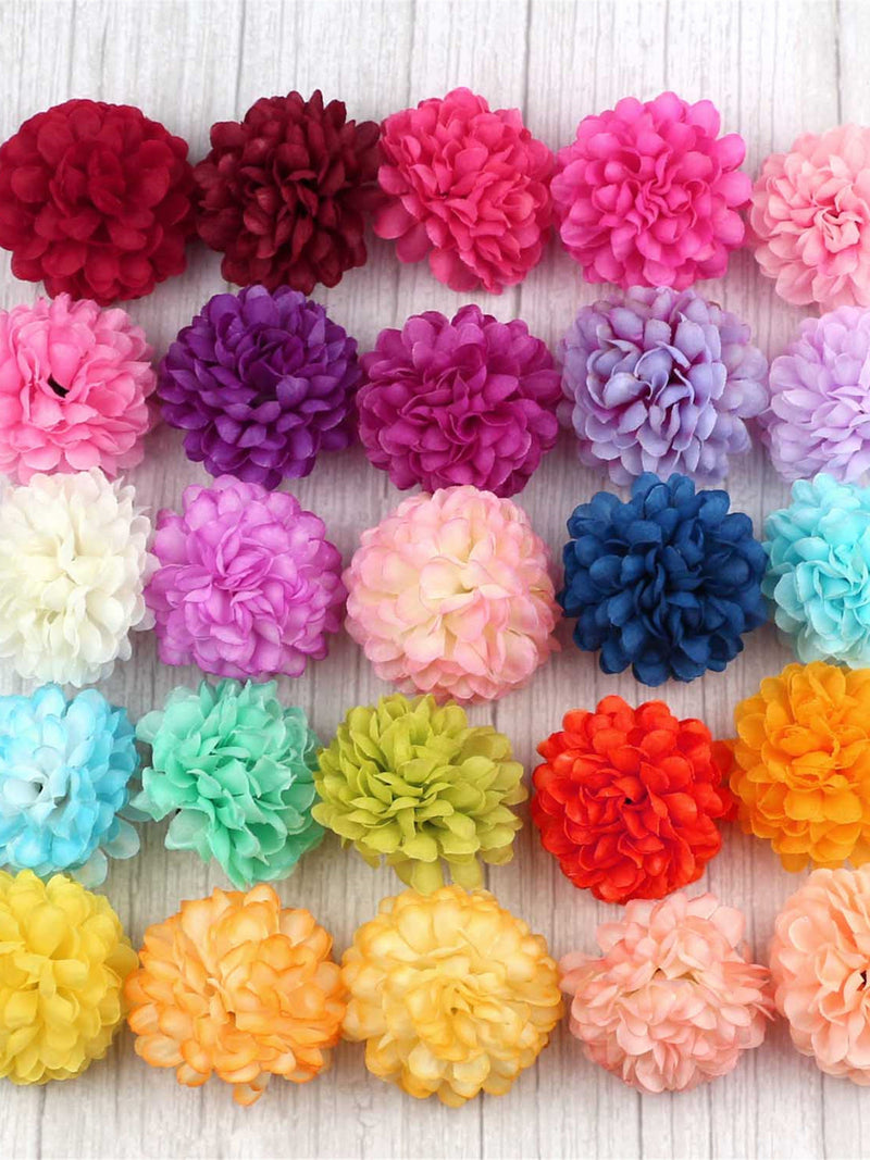 2" Artificial Silk Mum Flower Head Bulk Silk Craspedia Fake Billy Ball For DIY Wedding Party Wreath Garland Christmas Tree Decor Faux Fower silk flower