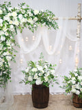 White Flower Wedding Arch, Rose, Peony, Dahlia Corner Swag wedding flower