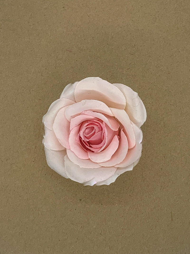 Rose Hair clip, made of  pale pink, brushed silk silk flower