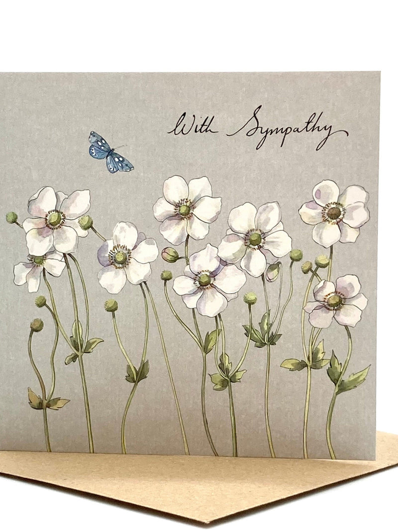 Sympathy card, Anemone flowers sympathy flower