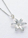 Sterling Silver Lily Flower Pendant Necklace, Mothers Day Jewelry Gift, Anniversary Necklace, Botanical Blossom Nature Charm, FREE SHIPPING ANNIVERSARY