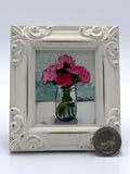 Vase of Pink Peonies Framed Miniature Watercolor Art Print by James Steeno Mini Art, Small Art, Tiny Art, Floral Art, Peony Art, Flower Art sympathy flower
