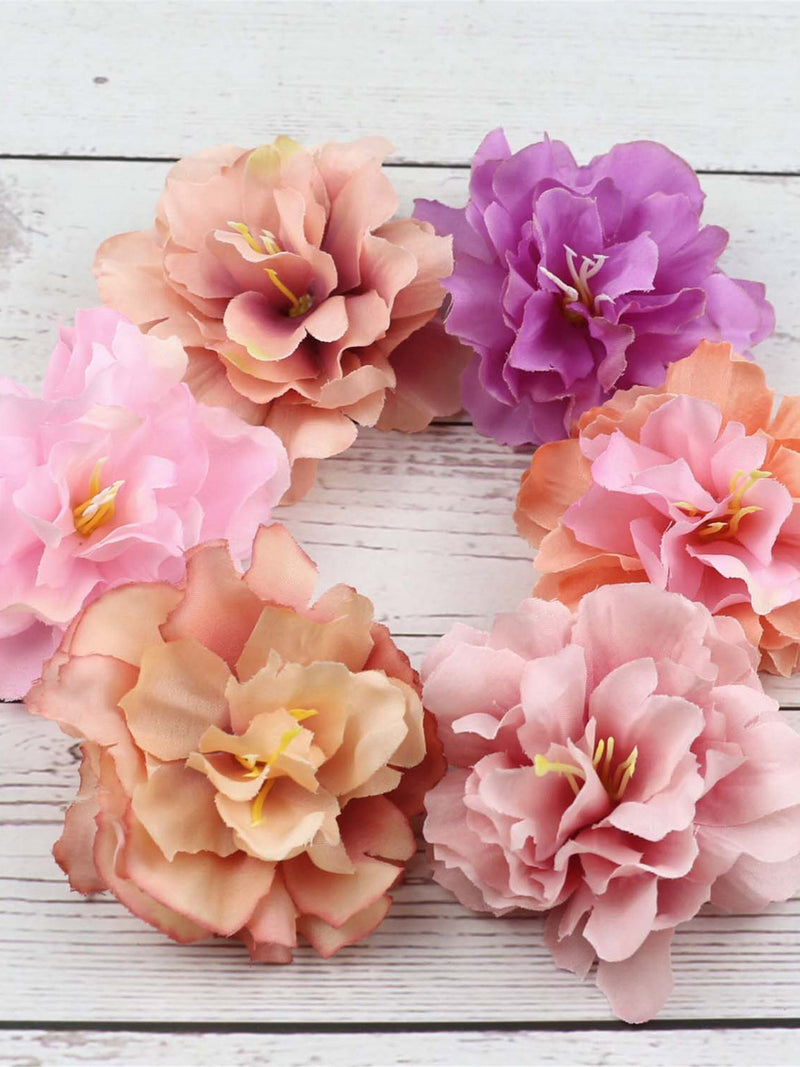 1/500Pcs 8cm Silk Artificial flower head In bulk Peony bud flower head high quality DIY wedding home decor scrapbook accessories Fake flower silk flower