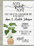 HOUSEWARMING PARTY INVITATION, New Home, Rustic, Farmhouse, Plant Invite, Greenery, Home Warming, Drive by, Home Sweet Home, Plants, Modern house warming flower