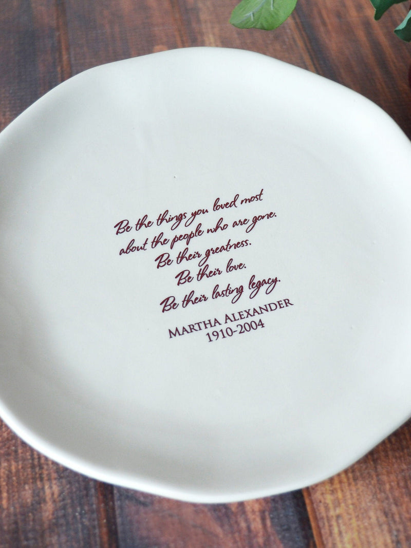 Personalized Memorial Plate, Sympathy Gift, In Memory Of sympathy flower
