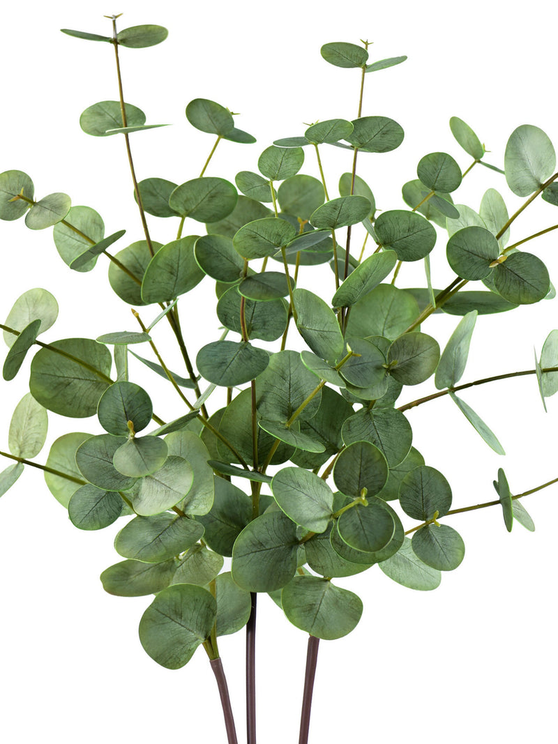 Real Touch Artificial Silver Dollar Eucalyptus Stems, 3D Texture faux plants