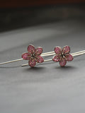 Eco friendly earrings Hellebore flower spore