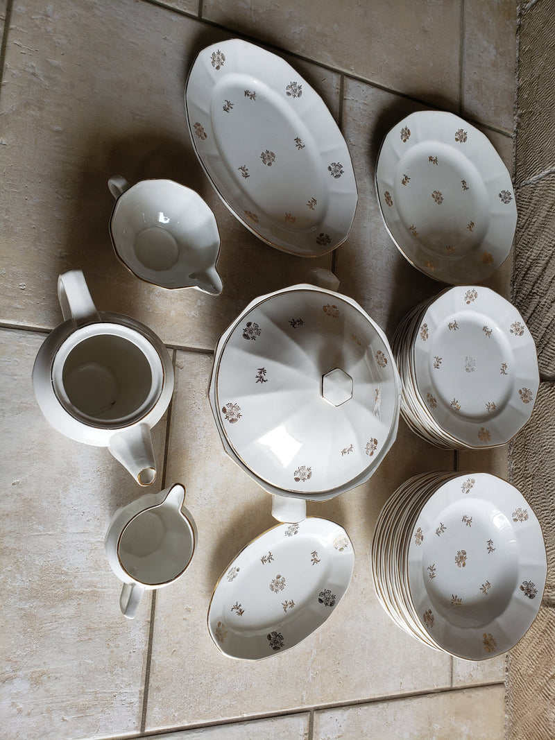 Sarreguemines opaque porcelain dinner service featuring flowers of France FLOWER DELIVERY