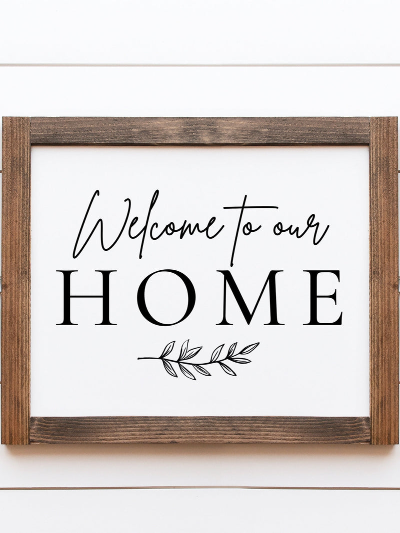 Welcome to Our Home printable, Entry way wall decor, Modern Farmhouse printable wall art, House Warming gift house warming flower