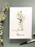Hand-Painted White Lily Card: Sympathy, Thinking of You sympathy flower