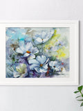 Original Chamomile Watercolor Painting: Abstract Floral Wall Art house warming flower