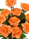 Real Touch Orange Roses - Silk Artificial Flowers, 10 Stems silk flower