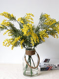Artificial Canadian goldenrod high quality flocked plant home indoor fake flower arrangement coffee shop floral decoration rustic wildflower faux plants