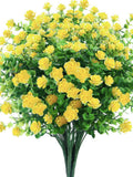 Yellow Artificial Flowers (6 Bundles): UV Resistant Outdoor Faux Plants house warming flower