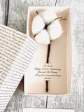 Personalised Natural Dried Cotton Flower in Gift Box Ð Second Wedding Anniversary Gift for Wife ANNIVERSARY