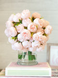 Light Pink Peony Arrangement: French Country Faux Floral Centerpiece FLOWER DELIVERY