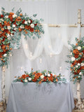 Terracotta Wedding Flower Arch, Ivory White Corner Swag wedding flower