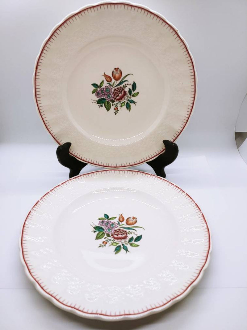 Spode French Flowers - 2 Side Plates - Bread and Butter Plates flower spore