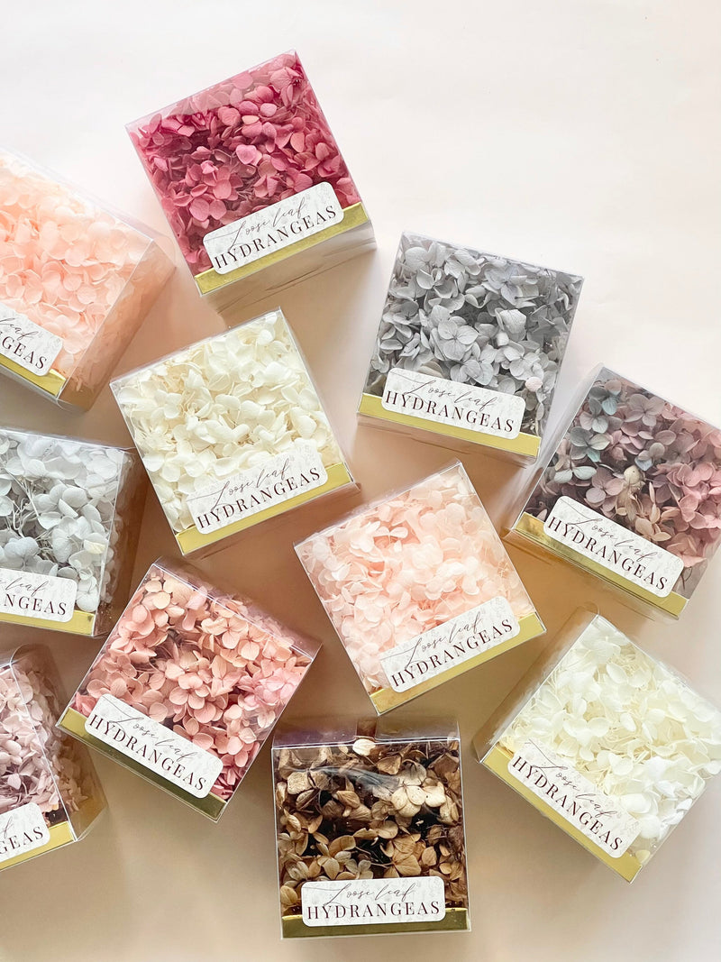 High Quality - Box of Loose Leaf Preserved Hydrangeas | Dried Flower Floral Design | | DIY Flowers Wedding Confetti Cake Crafts FLOWER DELIVERY