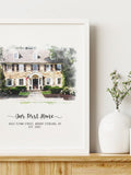 Custom Watercolor House Portrait From Photo, Home Portrait, New Home Housewarming Gift, Our First Home Gift, Personalized Christmas Gift house warming flower