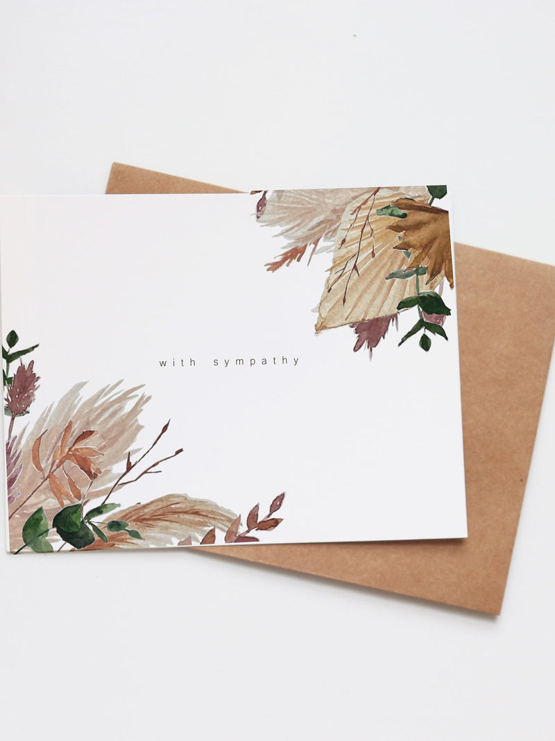 Minimalist Sympathy Greeting Card sympathy flower