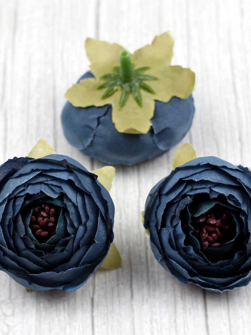 1/100PCS Bulk Navy Blue 2''Artificial Silk Rose Flower Head Fake Camellia For DIY Wedding Party Bouquets Floral Arrangement Decor Accessory silk flower