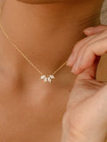Marquise Diamond Necklace by Caitlyn Minimalist ¥ Flower Petal Diamond Necklace ¥ Flower Necklace ¥ Bridesmaid Gift ¥ Gift for Mom ¥ NR055 wedding flower