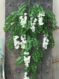 Artificial Wisteria with Rich Foliage, Realistic Climbing Flower Vine, Wall Hanging Lantern Blossom, Faux Trailing  Plant, Door Floral Decor faux plants