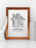 Personalized Housewarming gift / Our First Home Map / First Home Gift/ Personalized Map / Friends first Home / New Home /DIGITAL DOWNLOAD house warming flower