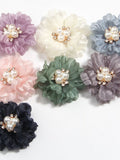 Pearl Gauze Silk Flower Head, Baby Girl Hair Accessories (5cm) silk flower