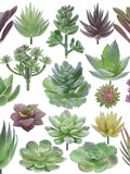 18pcs Artificial Succulents Set Garden Indoor Natural Color Home Decor DIY Gift Arrangement Office Landscape Plants Fake Flowers faux plants
