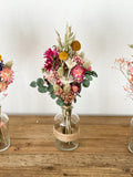Dried flower bouquet Òcolorful summer meadowÓ in different colors with poppy, straw flowers, eucalyptus, lagurus, craspedia, oats FLOWER DELIVERY