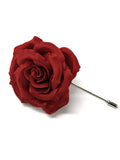 M&S Schmalberg 2" Red Rose Silk Flower Brooch Men's or Women's Lapel Pin Boutonniere silk flower