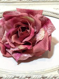 Victorian Mauve Velvet Rose, Millinery Flower, DIY Wedding silk flower
