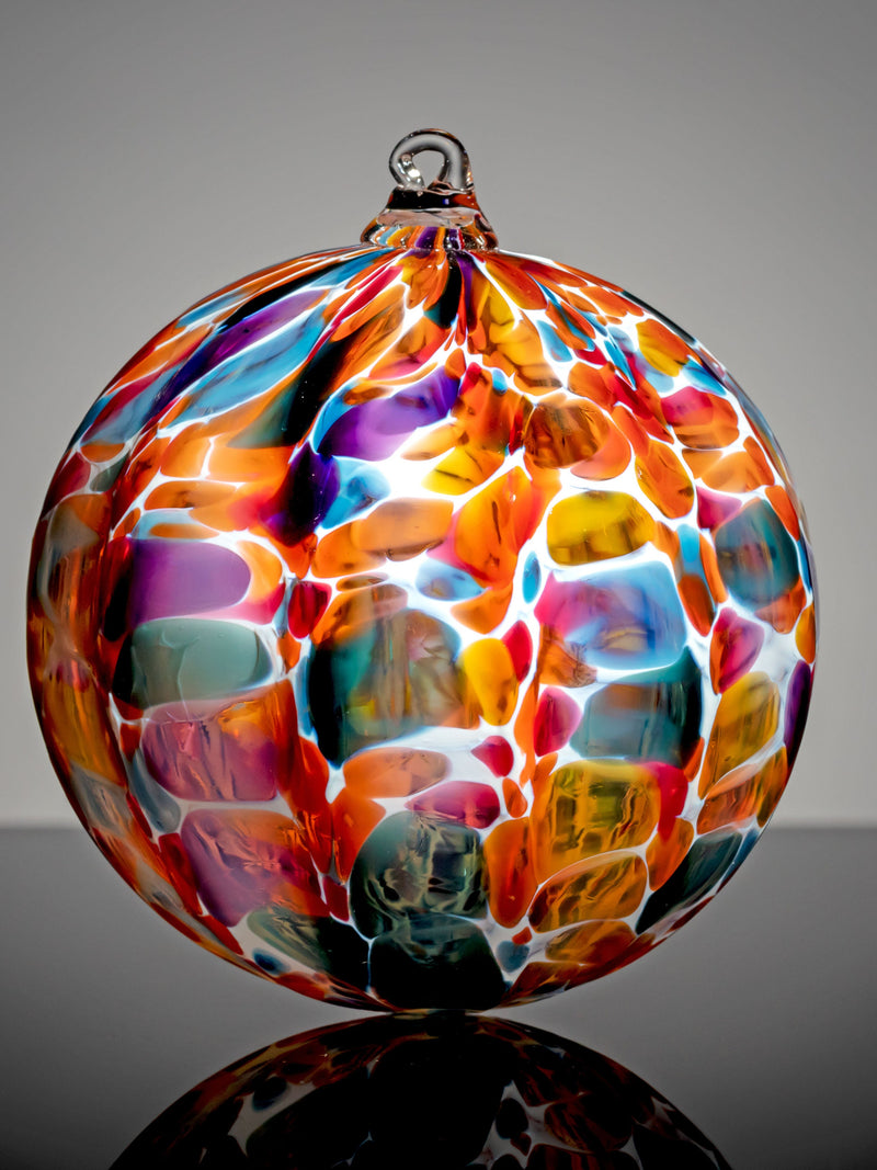 Flower Garden Color Mix with White, Hand Blown Glass Ornament, house warming flower