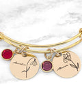 Birth Flower Bracelet ¥ Birthstone Bracelet ¥ Birth Month Flower Bracelet ¥ Personalized Birth Flower Bracelet ¥ Gift For Mom birthday flower