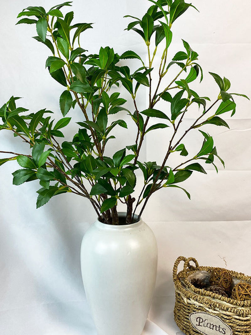 Artificial Osmanthus Branch with Leaf Fake Small Tree Foliage Twig Living Room Greenery Decor Rustic Garden Plant Arrangement Landscape Pick faux plants