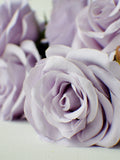 9 Purple roses bunch, Dusty lavender Silk Artificial Flowers, DIY wedding flowers, Floral stems, Flower Bunch, Home Accents, Center Piece silk flower