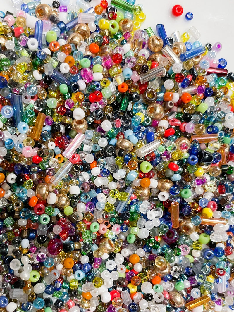 Colorful Bulk Seed Bead Variety Blend Bead Soup Assorted Colors, Sizes, and Shapes seeds bulk