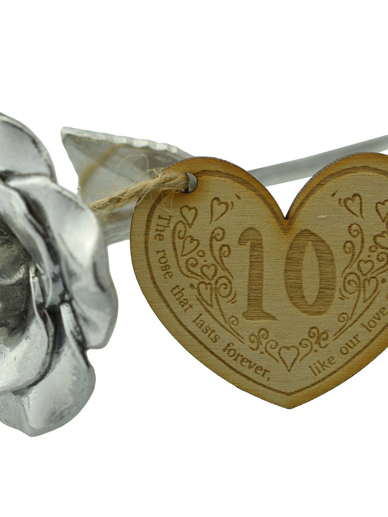10th Anniversary Forever Rose with Wooden Token ANNIVERSARY