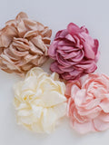 Large Satin Rosette Flower: Millinery Rose, Peony, or Cherry Blossom silk flower