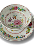 Antique Spode Famille Rose Tea Cup & Saucer flower spore