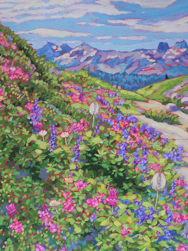 Sub-Alpine Wildflowers, original painting, oil painting, impressionism, one-of-a-kind, landscape house warming flower