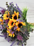 Sunflower Eucalyptus Bouquet: Boho Wedding Flower Girl Bouquet Bouquet