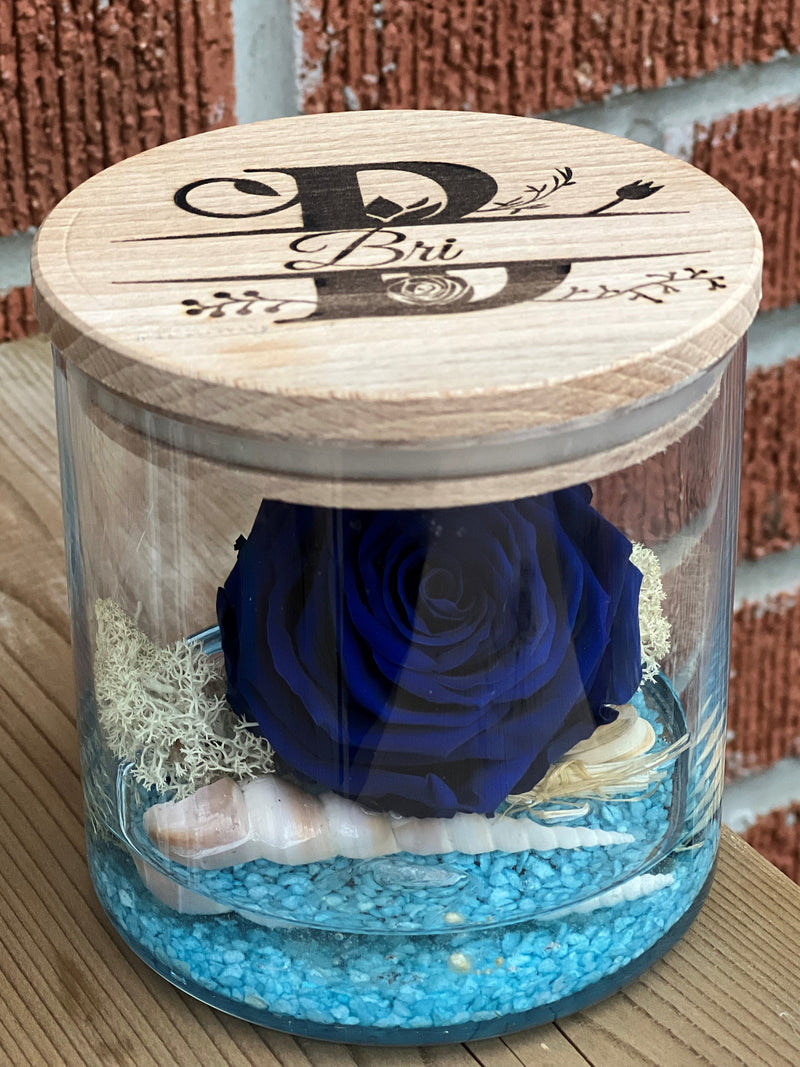Blue Preserved Rose, Eternal Rose, Personalized Gift, Gift for Him, Wedding Gift, Made in Canada Gift, Mothers Day Gift, Blue Rose ANNIVERSARY