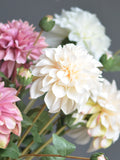 Dust Pink Ivory Faux Dahlia, White Dahlia Flowers, Gradient Dahlia, DIY Centerpieces, DIY Wedding Bouquet, Artificial Dahlia Flowers wedding flower