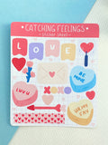 Catching Feelings Mini Sticker Sheet - Planner & Journal Stickers Love Romance Flower