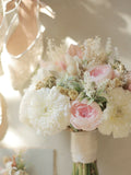 Pink White Bridal Fake Flower Wedding Bouquet Bouquet