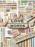 100 LOVE ROMANCE WORDS Printables & PNGs Words Phrases, Ephemera Bundle Collage sheet  Quotes, Valentines, Poems, Vintage Cards Love Romance Flower